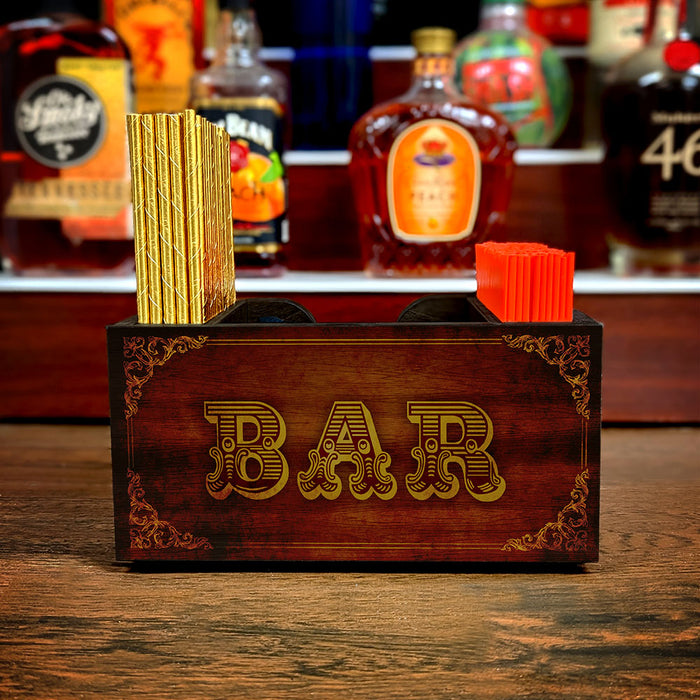 Vintage Bar Wooden Napkin Caddy