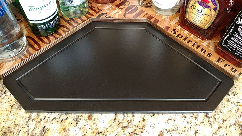 Counter Caddies - Natural - Corner Shelf - Culinary Black Cutting Board