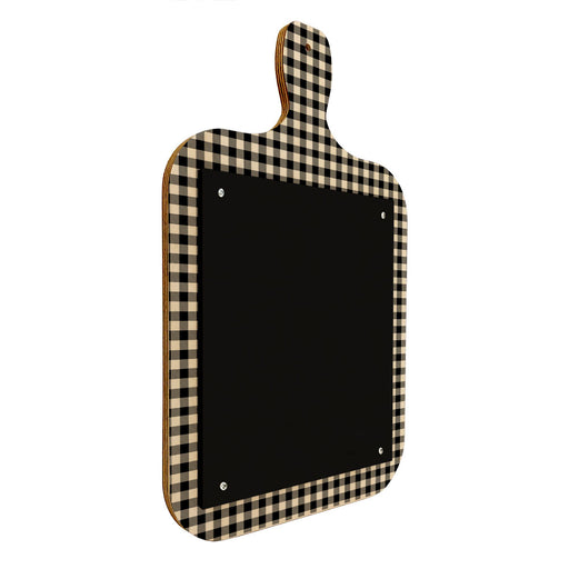 Wood Plaque Menu - Cutting Board Shaped Chalkboard - Buffalo Plaid