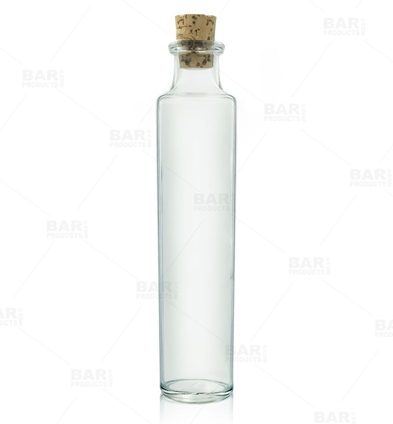 Round Craft Bartending Bottle w/ Cork - 8.5oz / 250ml