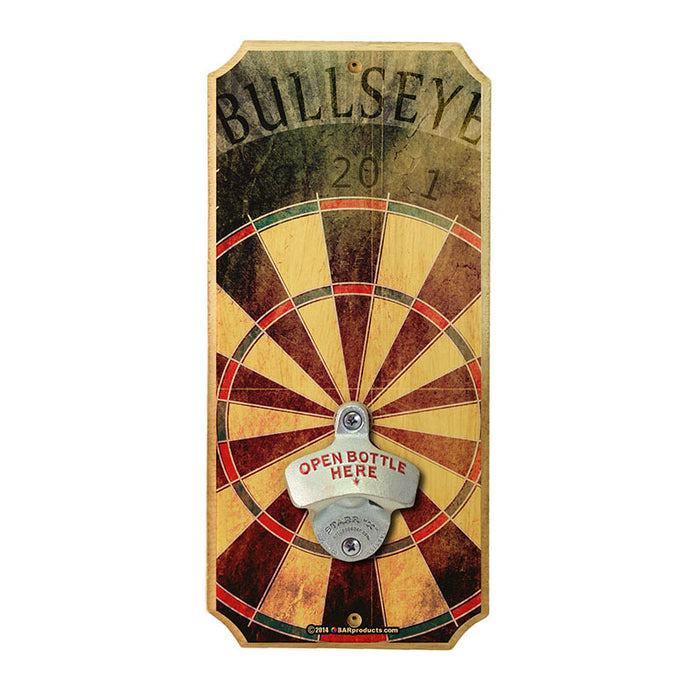 Bullseye - Wall Mounted Wood Plaque Bottle Opener
