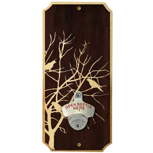 Dead Tree Birds - Wall Mounted Wood Plaque Bottle Opener