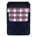 DekoPokit™ Leather Bottle Opener Pocket Protector w/ Designer Flap - Pink and Grey Plaid - SMALL