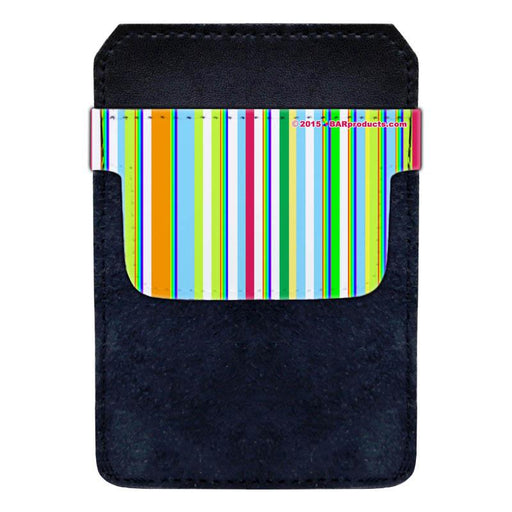 DekoPokit™ Leather Bottle Opener Pocket Protector w/ Designer Flap - Rainbow Stripes - SMALL
