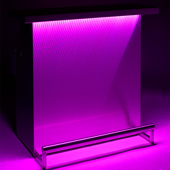 Stainless Steel Portable Bar with 3D Holographic Lighting and Integrated Ice Bin