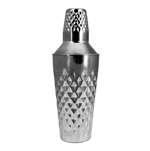 3 Piece Cocktail Shaker- Stainless Steel Diamond Cut - 25 ounce