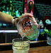 Diamond Pattern Cocktail Mixing Glass with Olea™ Copper Plated Julep Strainer