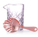 Diamond Pattern Cocktail Mixing Glass with Olea™ Copper Plated Julep Strainer