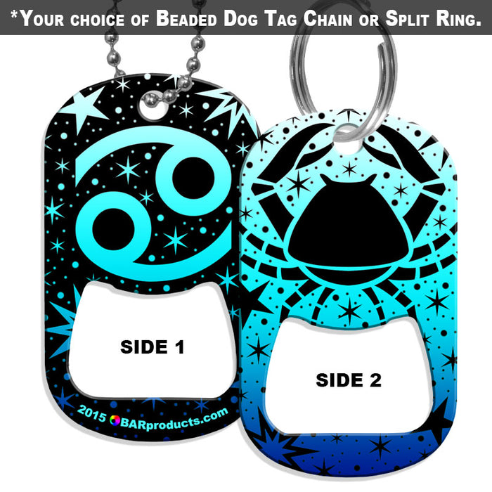 Dog Tag Bottle Opener - Zodiac Sign - Cancer