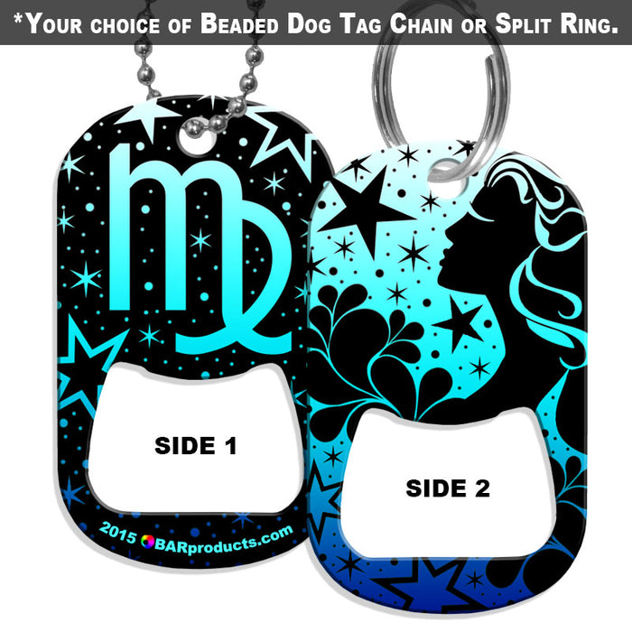 Dog Tag Bottle Opener - Zodiac Sign - Virgo