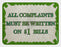 All Complaints Kolorcoat™ Metal Bar Sign 9" x 12"