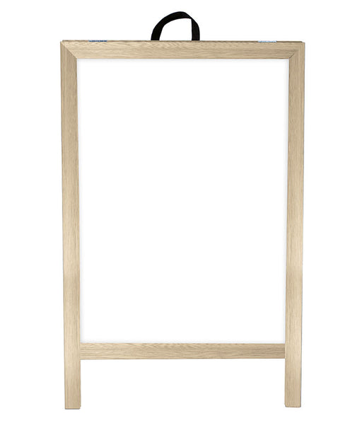 A-Frame Sidewalk Dry Erase Whiteboard – Double Sided - Natural Wood Frame
