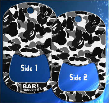 Dog Tag Opener - Black and White CAMO