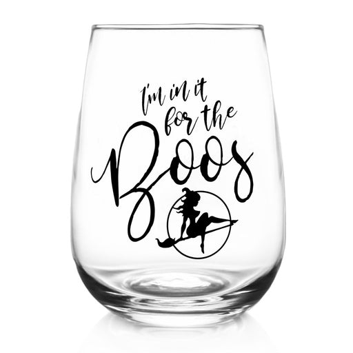 HALLOWEEN BOOS - Stemless Wine Glass (17oz)
