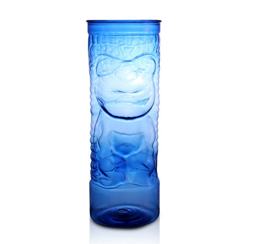 BarConic® Drinkware - Blue Plastic Tiki Cup w/ Lid and Straw - 24 ounce
