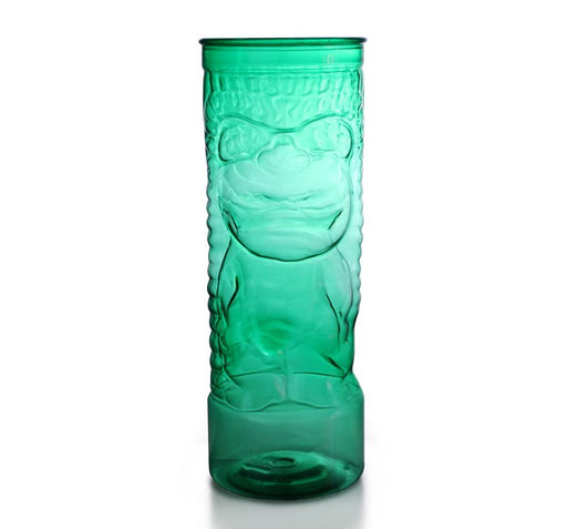 BarConic® Drinkware - Green Plastic Tiki Cup w/ Lid and Straw - 24 ounce