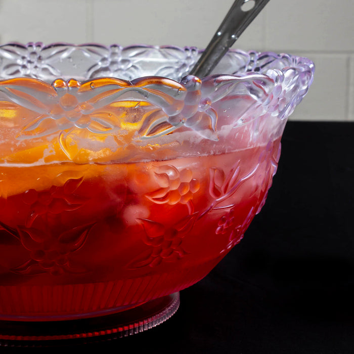 Embossed Punch Bowl - Clear - Size Options