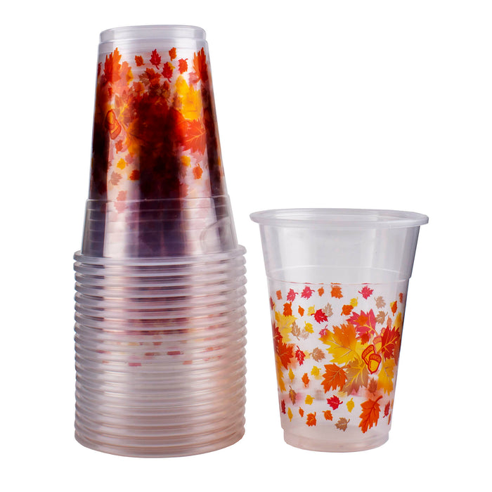 Soft Plastic Cups - Autumn Leaves 20 Ct - 16 ounce