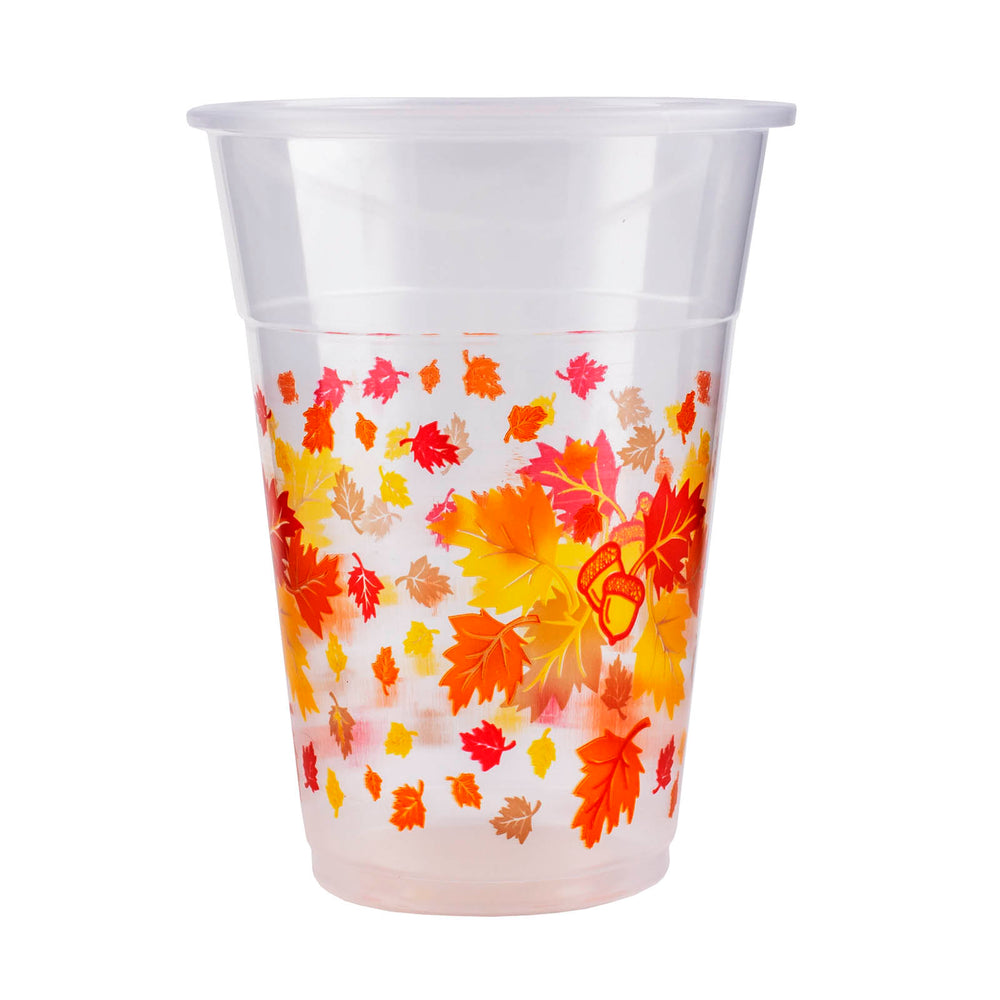 Creative Converting 353009 16 oz Fall Leaves Plastic Cup Clear