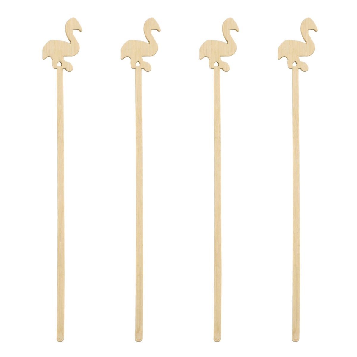 BarConic Bamboo Flamingo Swizzle Sticks