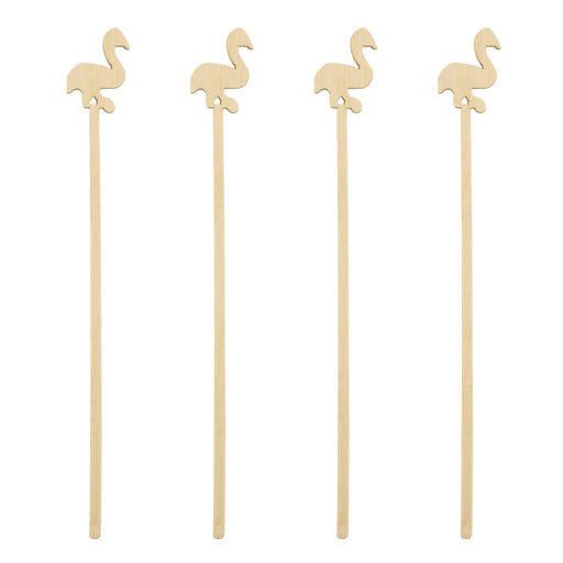 BarConic® Bamboo Flamingo Swizzle Sticks - 100 pack