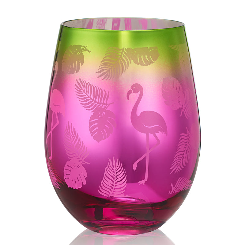 BarConic Glassware - Pink Flamingo Glass - 18 Ounce