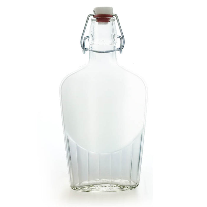 Flask Glass Bottle w/ Swing Top - Available in 8.5 or 17 ounce