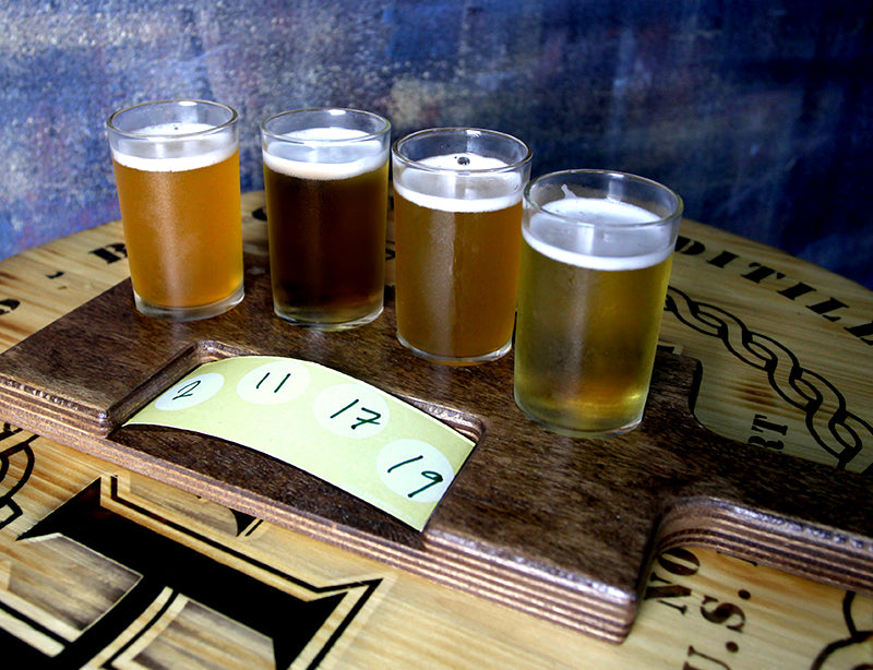 Flight Tray Beer Sampler Paddle with Paper Insert Slot – 4 Recessed Holes