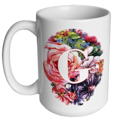 CUSTOMIZABLE 15 ounce Coffee Mug - MONOGRAM