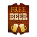 Free Beer Tomorrow Wood Plaque Bar Sign Tavern-shaped 