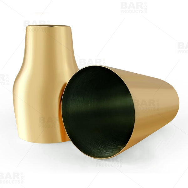 BarConic® French Style 2 Piece Cocktail Shaker - Gold Plated - 20oz