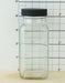 French Square Craft Bartending Jar w/ Black Lid - Clear 6oz