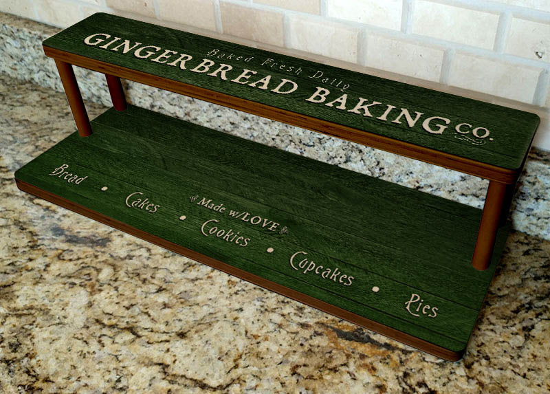 Counter Caddies™ - Gingerbread Baking Co. Artwork - Straight Shelf - 24" Length