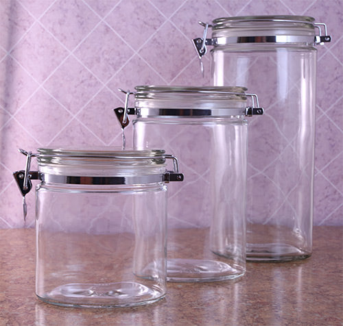 Glass Canisters - Oval with Air Tight Lid