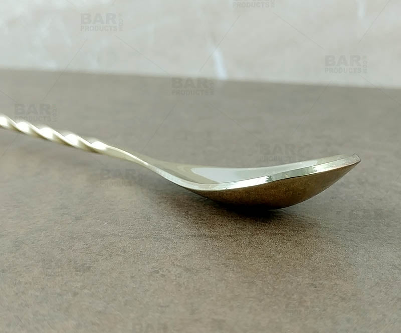BarConic® Gold Plated Bar Spoon w/ Muddler Tip - Professional Grade - 40cm Length