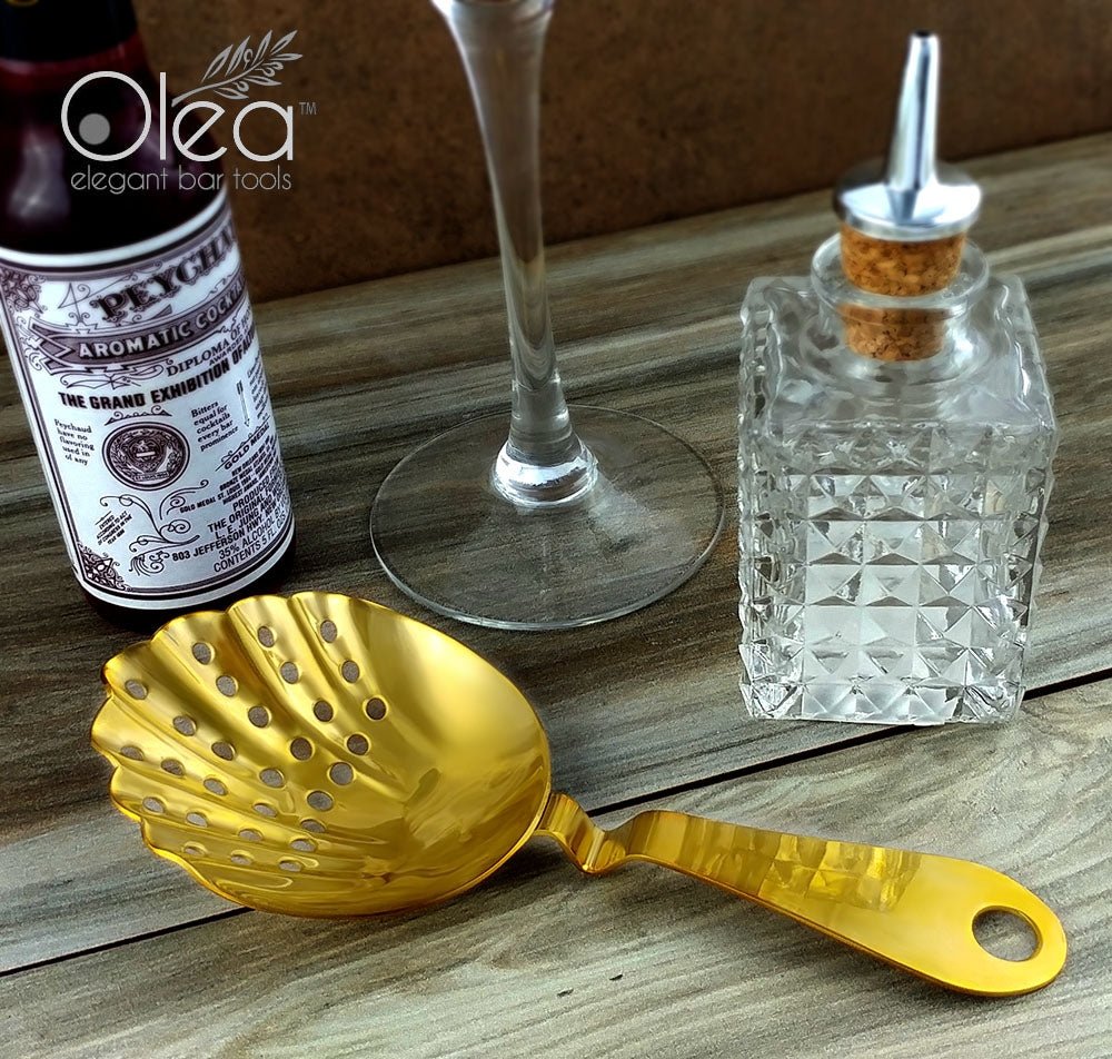 Olea™ Shell Julep Cocktail Strainer Gold Plated — Bar Products