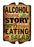 ALCOHOL Wood Plaque Bar Sign Tavern-Shaped 