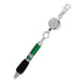 Chrome Retractable Reel Ballpoint Pen - Green