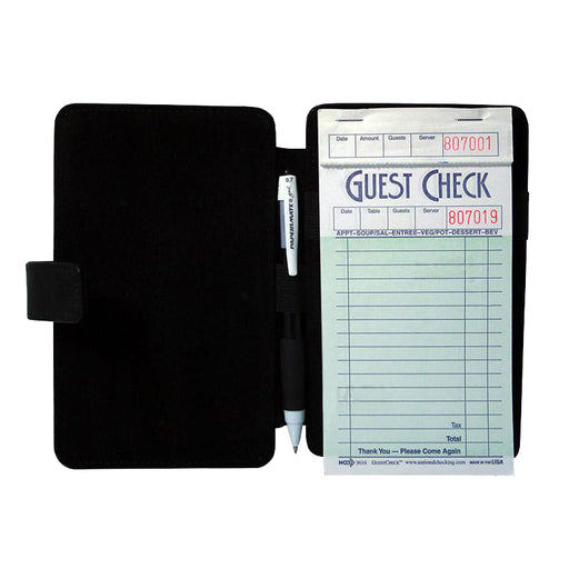 ADD YOUR NAME Guest Check Pad Holder - Blue Polka Dots