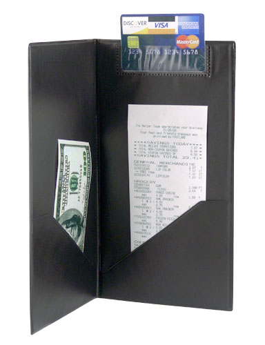 Guest Check Presenter with Credit Card and Receipt / Cash Pocket