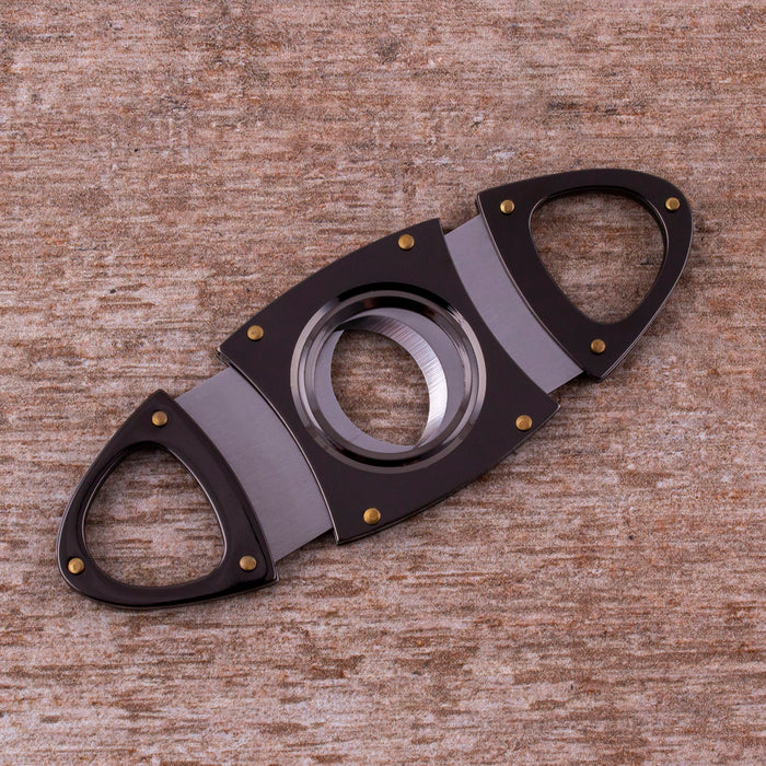 Double Blade Guillotine Cigar Cutter - Gunmetal plated