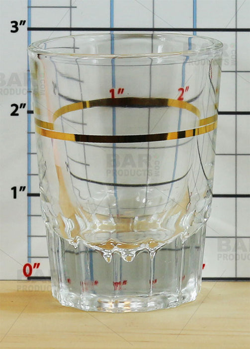 Shot Glass with Gold 1oz Measure Line - 2oz