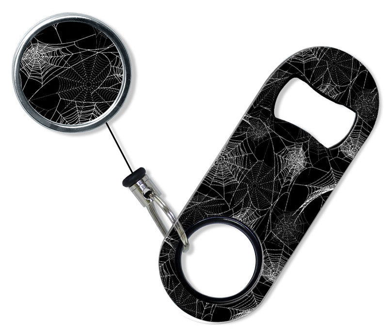 Mini Bottle Opener with Retractable Reel – Spider Web — Bar Products