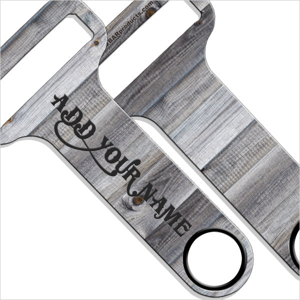 "ADD YOUR NAME" HAMMERHEAD™ Bottle Opener - Wood Series - Weathered