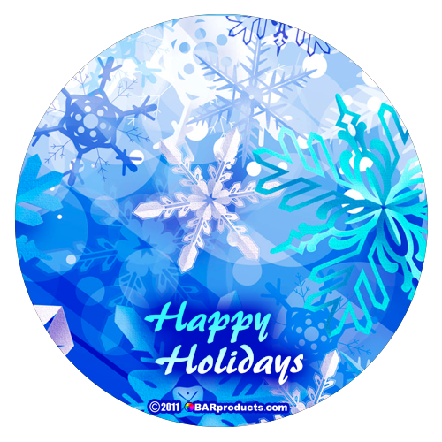 Kolorcoat™ Round Foam Coasters (4 Pack) - Happy Holidays