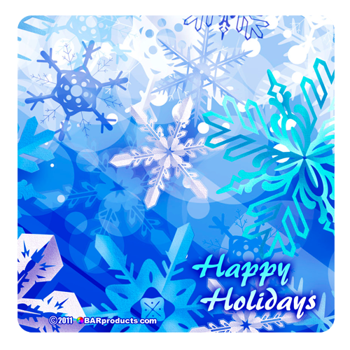 Kolorcoat™ Square Foam Coasters (4 Pack) - Happy Holidays