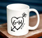 CUSTOMIZABLE 15 ounce Coffee Mug - INITIALS - Heart & Arrow