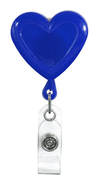 Blue Heart Shaped Plastic Badge Reel[