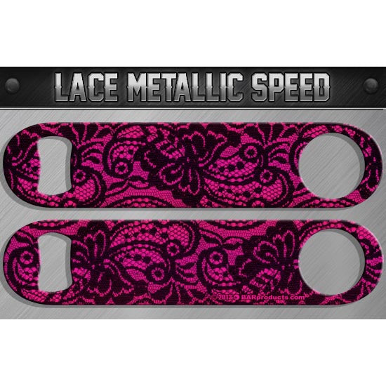 Sexy Lace "Metallic" Speed Bottle Opener- Hot Pink
