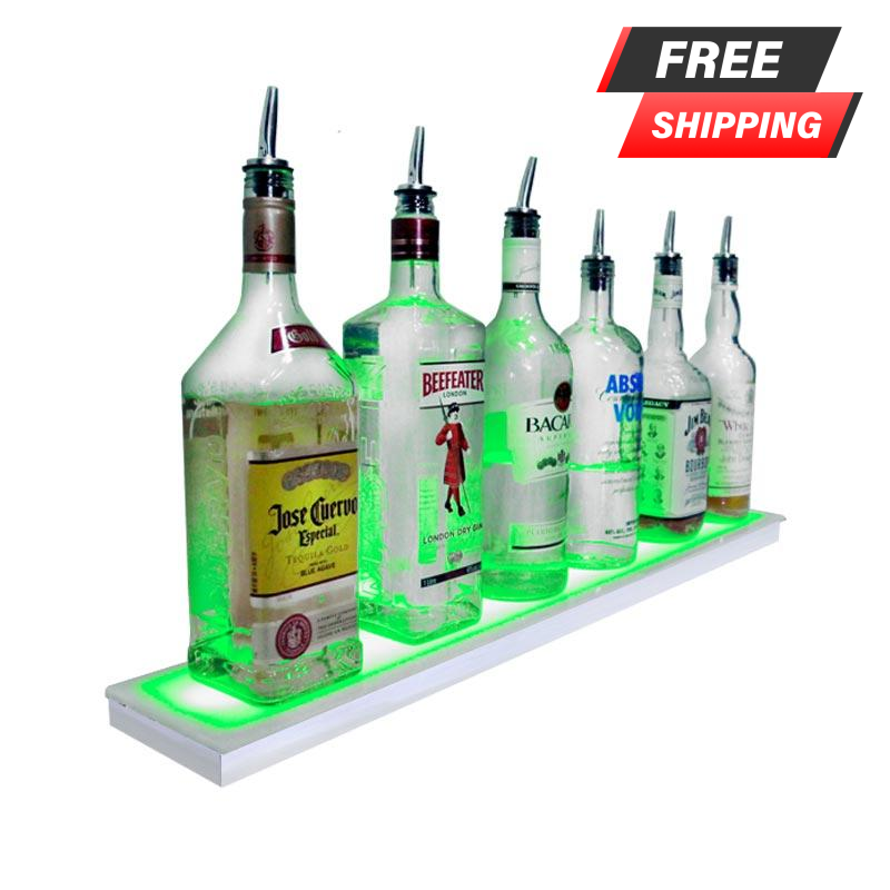 BarConic® LED Liquor Bottle Display Shelf Low Profile Step Pol — Bar  Products